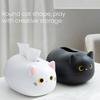 Tissue Dispenser Cute Cat Shaped Paper Holder Large Capacity Wide-Mouth Design Multi-Functional Storage Box