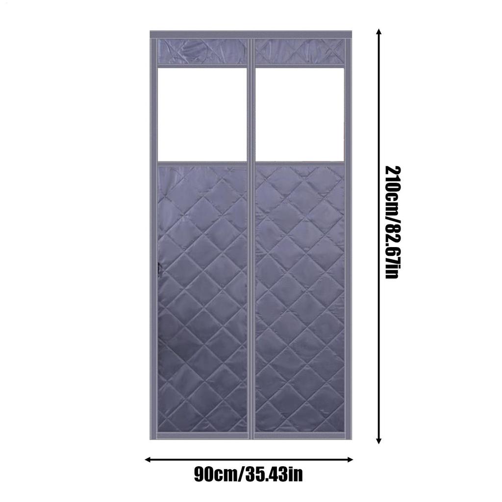 Insulated Door Cover Insulated Screen with Clear Window Winter Layered Door Thermal Cover for Living Room Kitchen Patio Garage