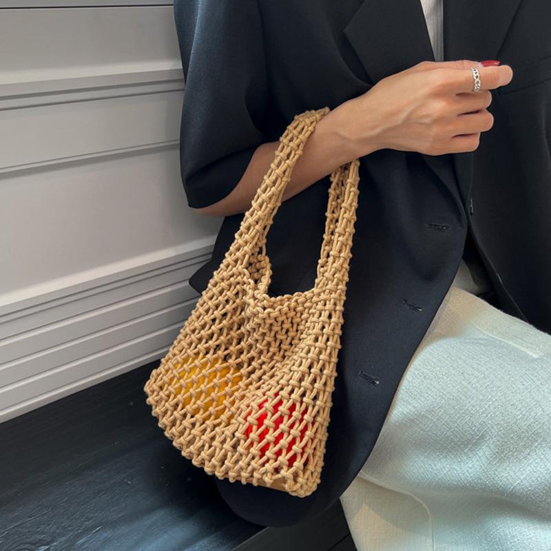 Летняя полая сумка-тоут ярких цветов Yogodlns для женщин — фото 9