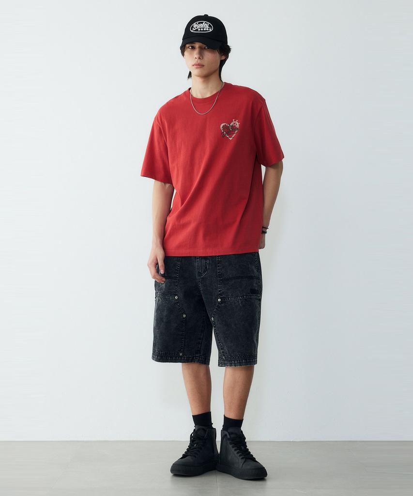 HARLEY-DAVIDSON COLLECTIONS® [Bv] Beatnik Denim Bermuda Pants Black Hh16121051