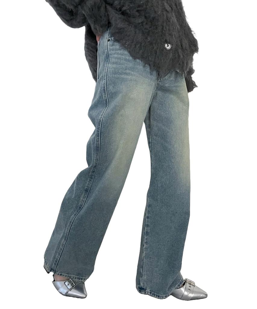 WEGO Denim Denim Long Size Type B Lightly Denim Finish Women's Straight-leg Pants, Jeans, Bottoms, Pants, Simple, Casual, Stylish, Gift, Classic,