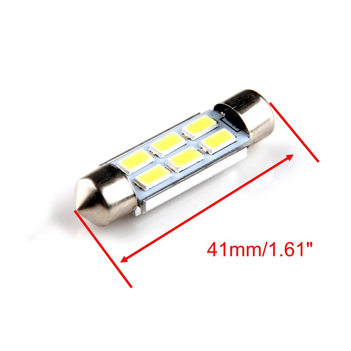 

2 шт./компл. Лампа декодирования с двойной точкой 5630-6smd Автомобильная светодиодная лампа Чистый белый свет для чтения 41mm