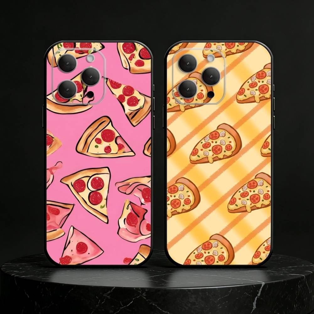 Delicious P-Pizza C-Cheese Phone Case Silicone black Soft For IPhone 17,16,15,14,13,12,11,SE,Plus Pro Max