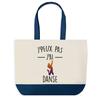 Shopping Bag - PLANETEE - I Can't Dance - Blue Background - Cotton 40x45 Cm - Large Size