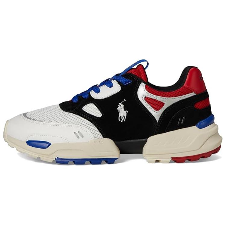 

Polo Ralph Lauren Джоггер Кожаный Цветной Блок На шнуровке Низкий Верх Повседневная Обувь для Образа Жизни Мужские кроссовки Черный Красный 809945167001 40