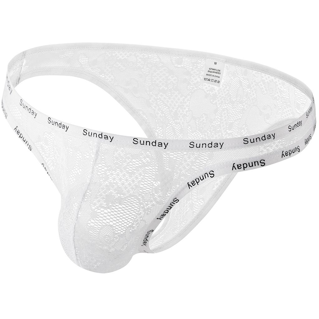 Men Sexy Mesh U Convex Large Pouches Panties See-Through Transparent Lace Hot Briefs Mini Micro Men's Knickers 18 Adult Clothing