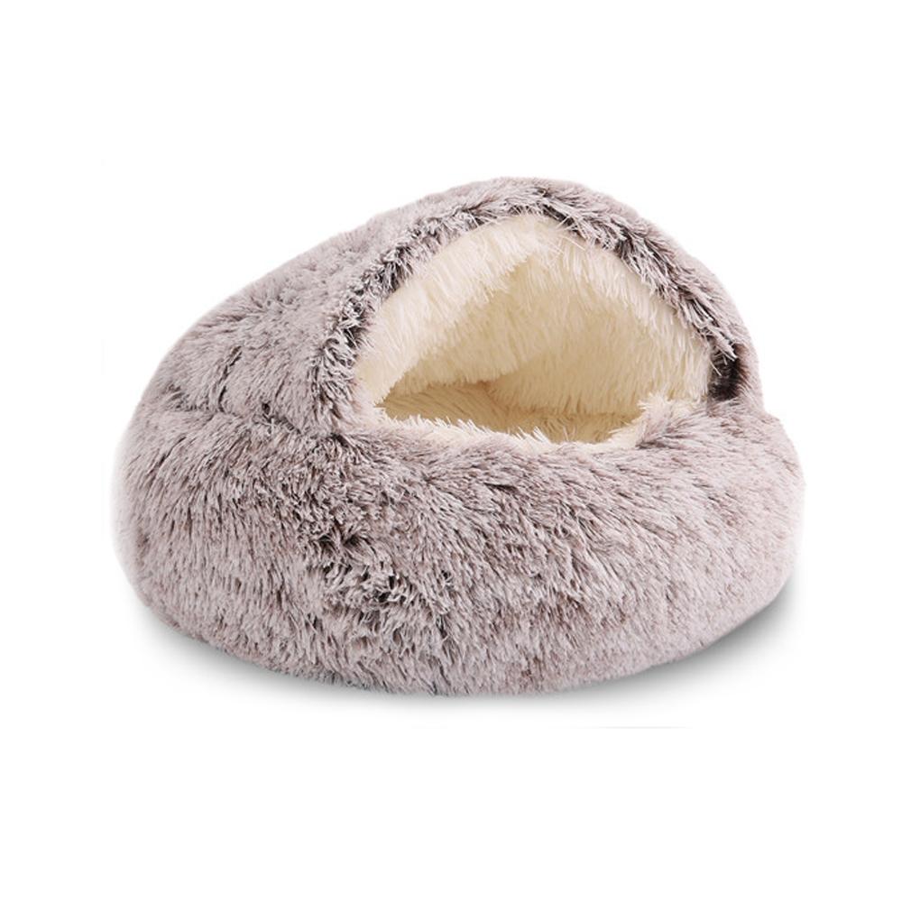 

Теплый плюшевый круглый диван-кровать для кошек, мягкий домик для домашних животных, кровать-гнездо для сна для маленьких собак 50cmx50cm