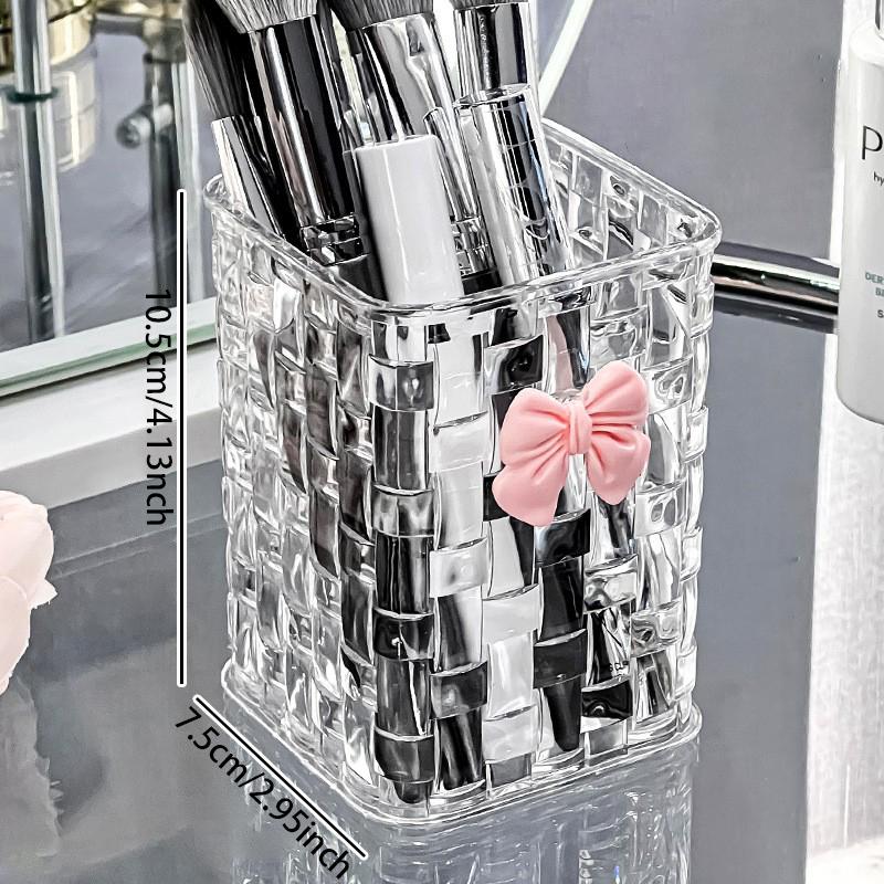 Transparent Acrylic Desktop Organizer, Durable Pen Holder and Storage Basket, Multifunctional Storage Box for Office Supplies