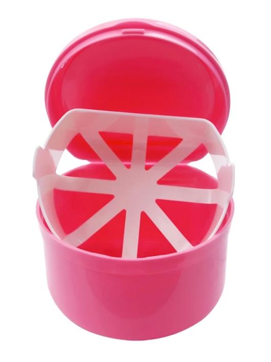 

Dentist Denture Box Care Bath Box Cleaning False Teeth Storage Box Tooth Case Oral Retainer Case with Hanging Net Container небесно-голубой