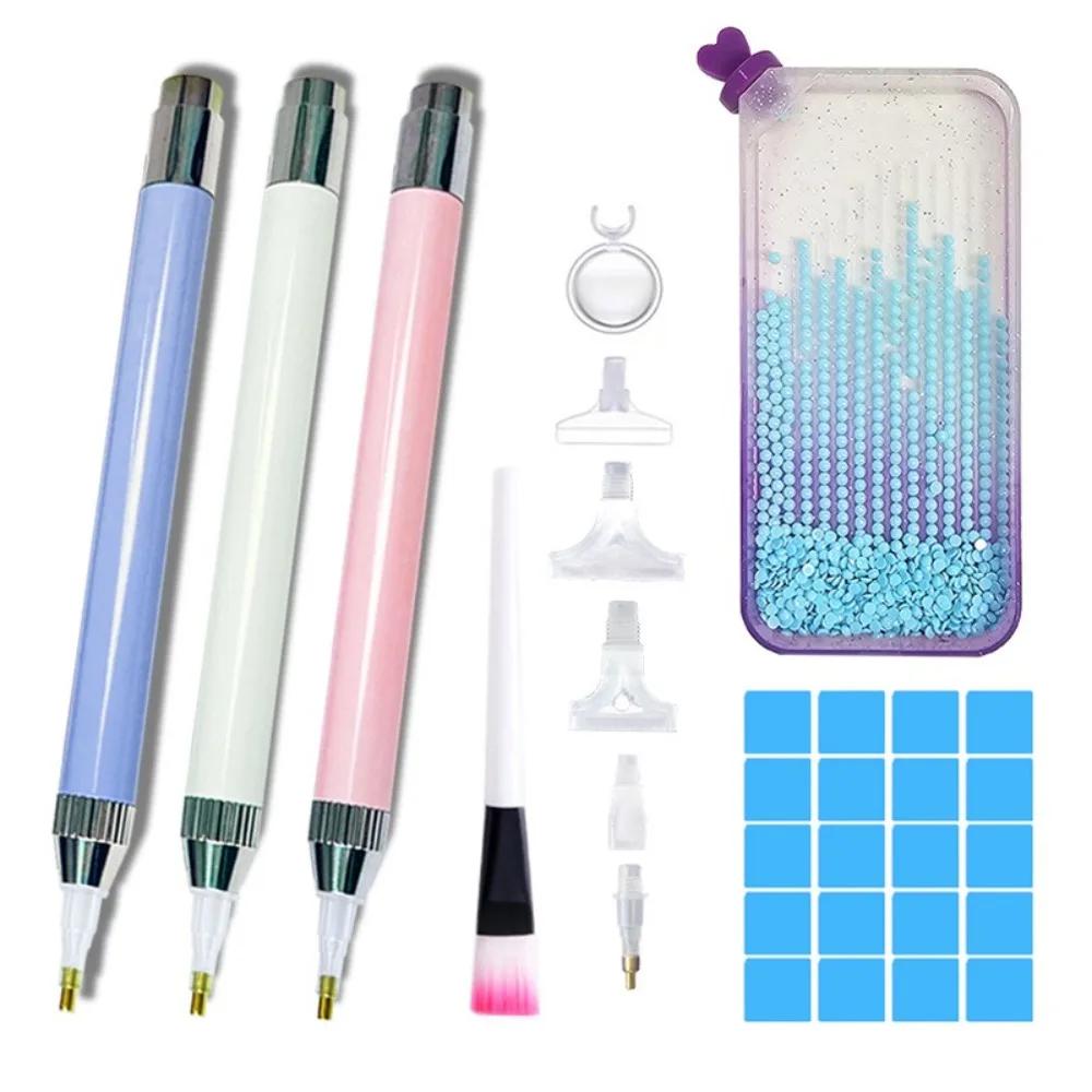 DIY Diamond Painting Luminous Point Diamond Pen Tool Set Colorful Multi-diamond Threaded Pen Tip Magnifying Glass Combination