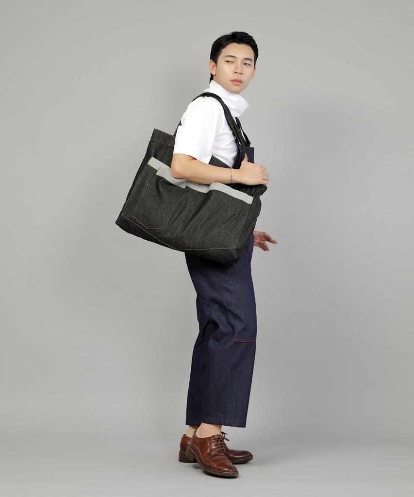 Saintcrew City Boy Mega Big Shoulder Bag Cbm-110 Black Denim Brs