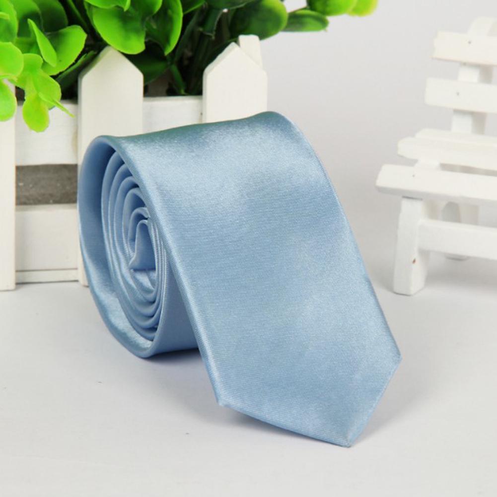 Men Fashion Casual Slim Fit Tie Solid 40 Colors Skinny Necktie Formal