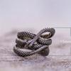 1pc Retro Silver-plated Snake-shaped Ring, Suitable for Both Men and Women