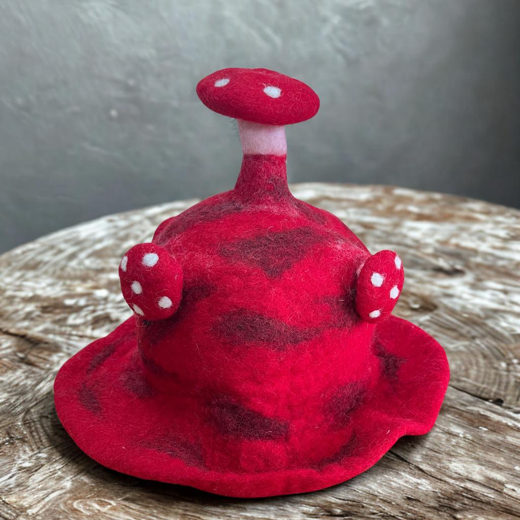 Felted Mushroom Hat – Rush To The Head Red