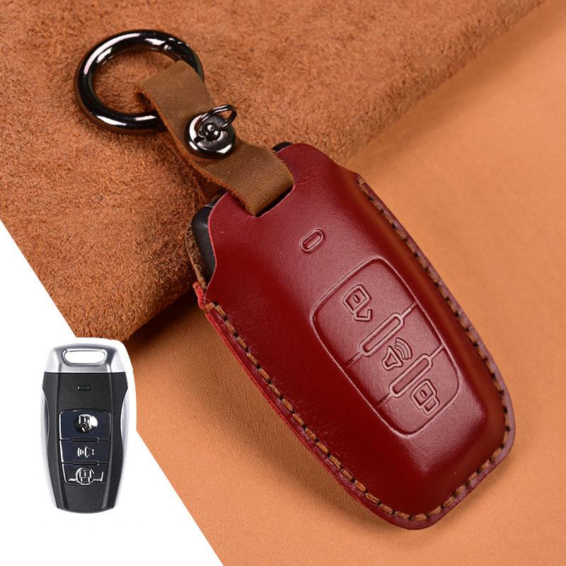 New Leather Car Remote Key Case Cover For Haval Jolion 2021 H9 F7 Accessories Ring Protect