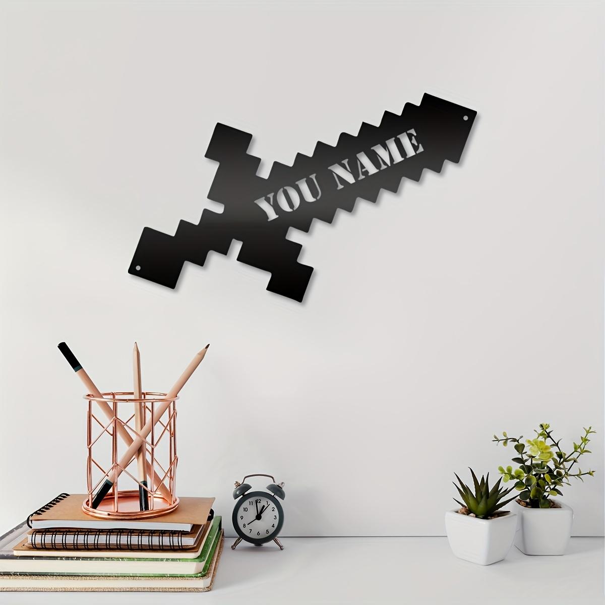 

Gaming Sword Metal Wall Art Custom Name Sign Matte Finish Holiday Decor