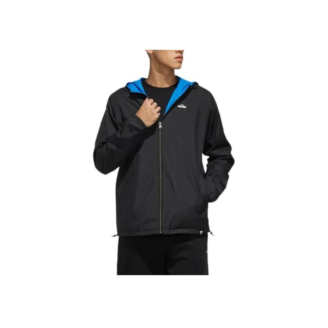 

Adidas Originals Трилистник Сплошной цвет с логотипом и принтом на молнии Куртка с капюшоном Мужская верхняя одежда Черный FK9978 S