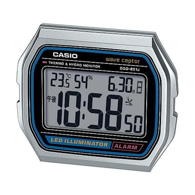 CASIO Väckarklocka WAVE CEPTOR Radioklocka Temperaturvisning Luftfuktighetsvisning Datum Veckodag Elektroniskt Ljudlarm Snooze Ljus Silver