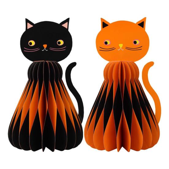 2Pcs Halloween Arrangement Props Super Cool Statue Festivals Halloween Decoration Pattern Cat Styling