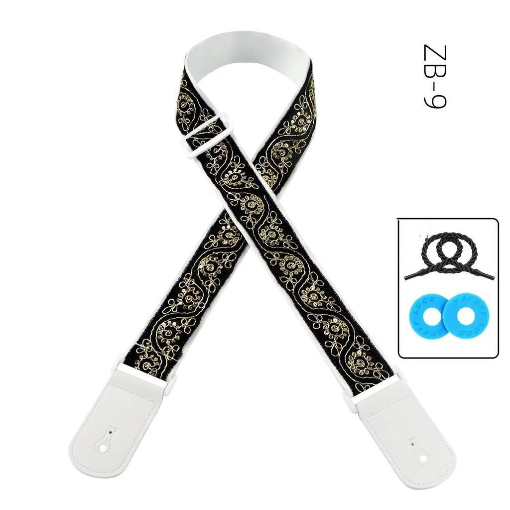 1pc Fashion High Quality Acoustic Guitar Strap Folk Wooden Electric Guitar Shoulder Strap Bass Universal Guitar Accessories