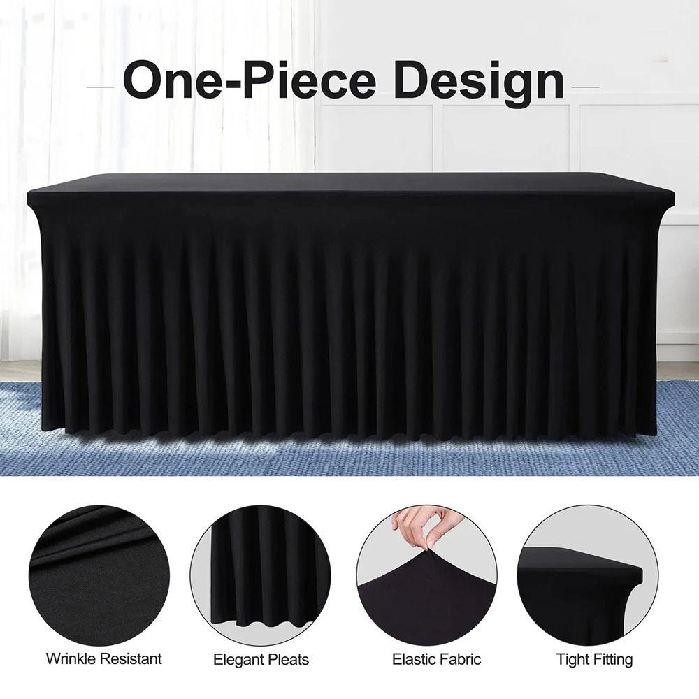 Spandex Table Skirt 4/6FT Table Cover New Stretch Tablecloth  for Rectangle Tables