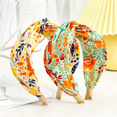 Neue Mode Damen Haarband Print Breites Stirnband Knoten Turban Blume Haarreif Bänder Lünette Mädchen Haarschmuck Kopfschmuck