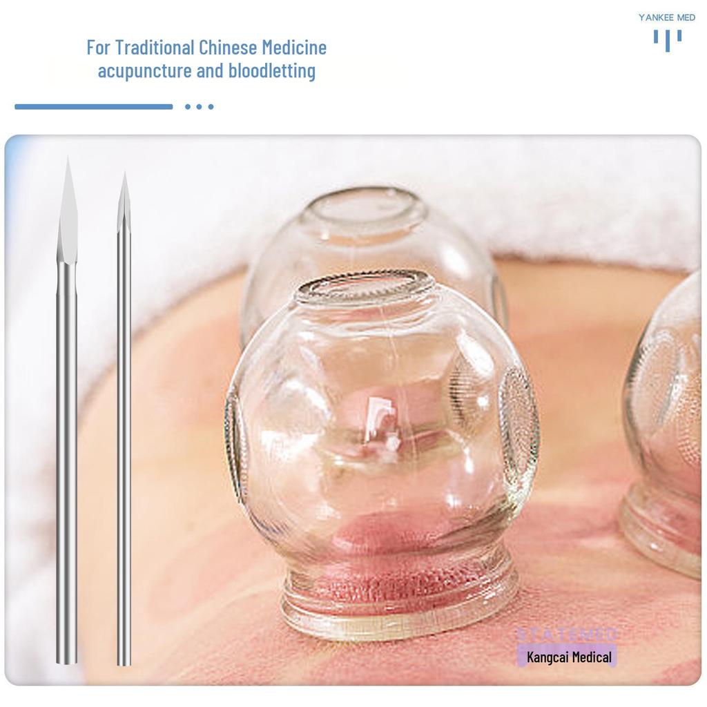 Quanhe Stainless Steel Tri-Edged Bloodletting Needles for TCM, Acupuncture, and Cupping - Small & Large Sizes