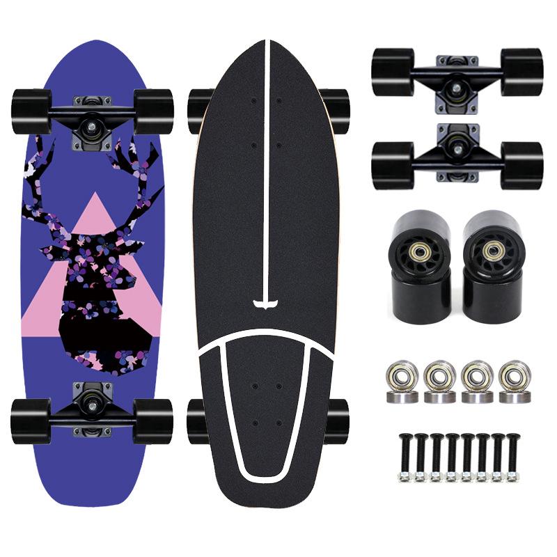 Thailand Maple Big Fish Board Single Upturned Skateboard Walking Board Land Surfboard Brush Street Board Four