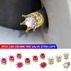 4PCS Car Wheel Tire Valve Caps Cover Crown Shape Bling Diamond Tyre Stem Dust Valve Caps Truck Car Motorcycle Bicycle Air Cover Stem Caps1