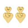 Elegant Heart Pendant Earrings - Trendy Retro Patchwork Metal Studs for Women