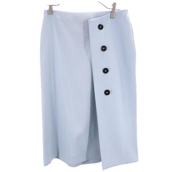 

JIL SANDER Made in Italy 100% wool Midi length Wrap skirt 32 Blue Women Used