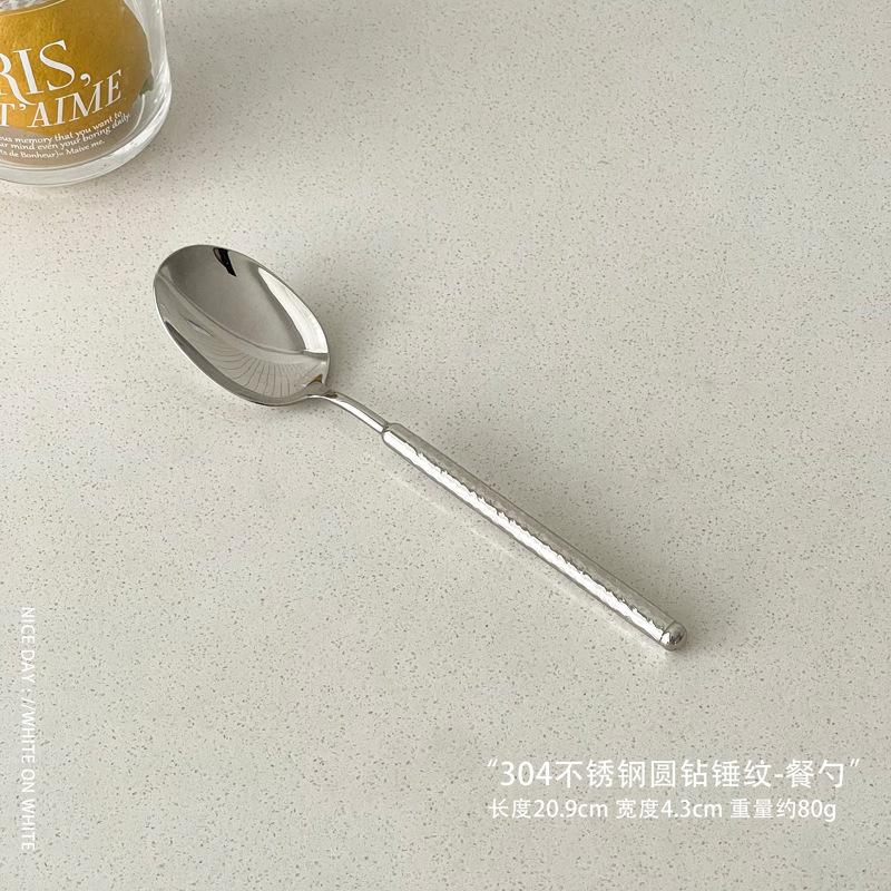 Cake Knife and Fork Set, High-end Light Luxury French 304 Stainless Steel Knife, Fork and Spoon Three-piece Set, Children's Dessert Spoon and Fork