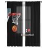 I Love Basketball Player Black Sheer Curtains for Living Room Modern Voile Curtain Bedroom Tulle Curtains Window Drapes Decor