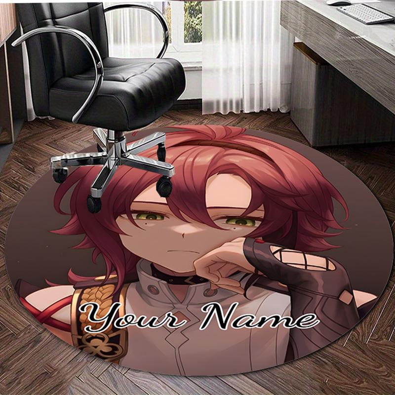 Personalized Genshin Impact Round Chair Office Rug - Perfect for Mat, Office Chair & More - Ideal Gift for Birthdays and Holidays