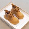 Children's Martin Boots British Style Little Girl Short Boots New Boys' Yellow Boots Versatile Winter Fleece Cotton Boots