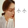 925 Silver Plane Earrings Women Simple Wedding Jewelry Accessories