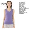 Winter Women Thermal Vest Seamless Velvet Fast Temperature Lock Round Neck Slim Fit Elastic Sleeveless Inner Wear Bottoming Tank Top