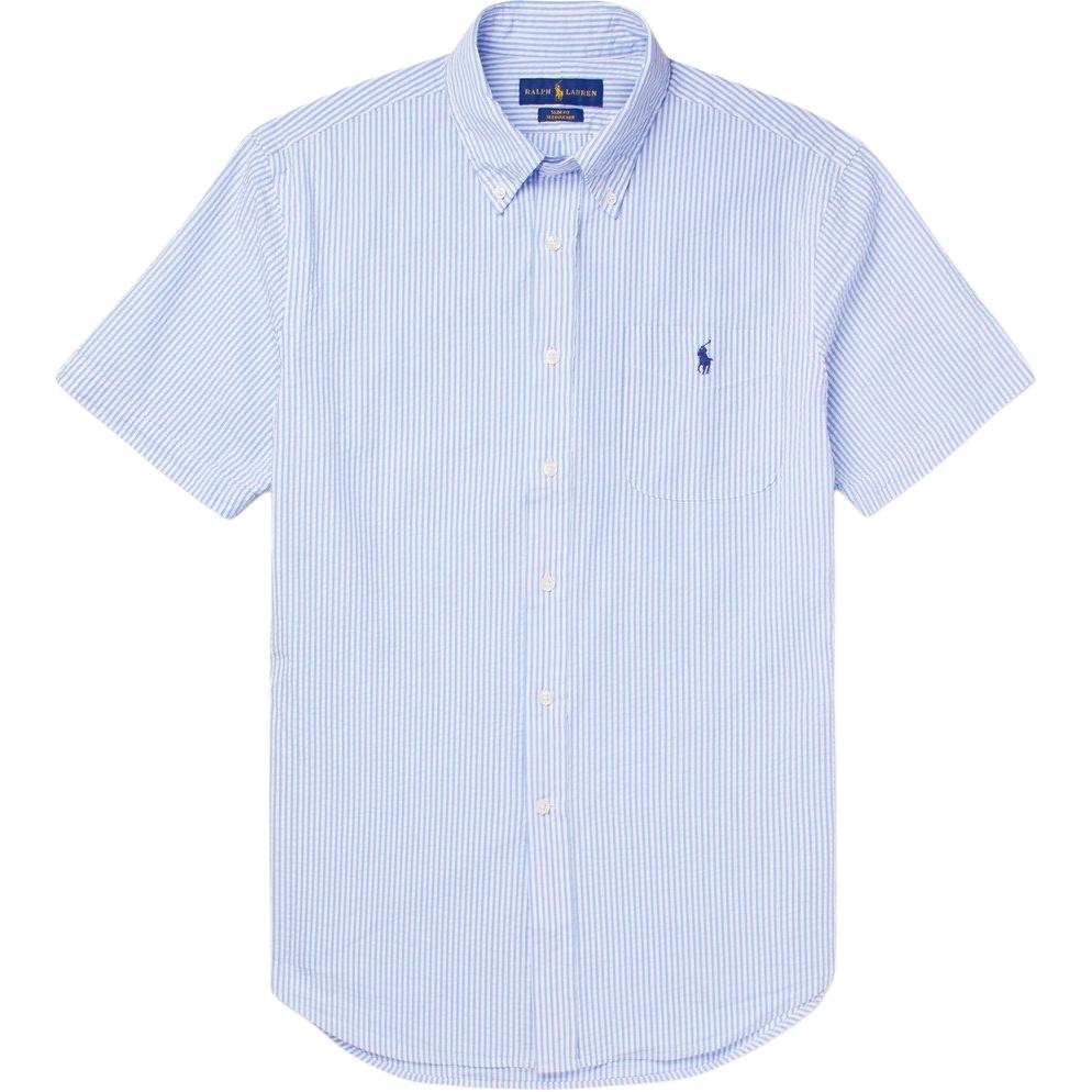 Polo Ralph Lauren Embroidered Bubble Gauze Pocket Short Sleeve Shirt Men shirts 710691428-001