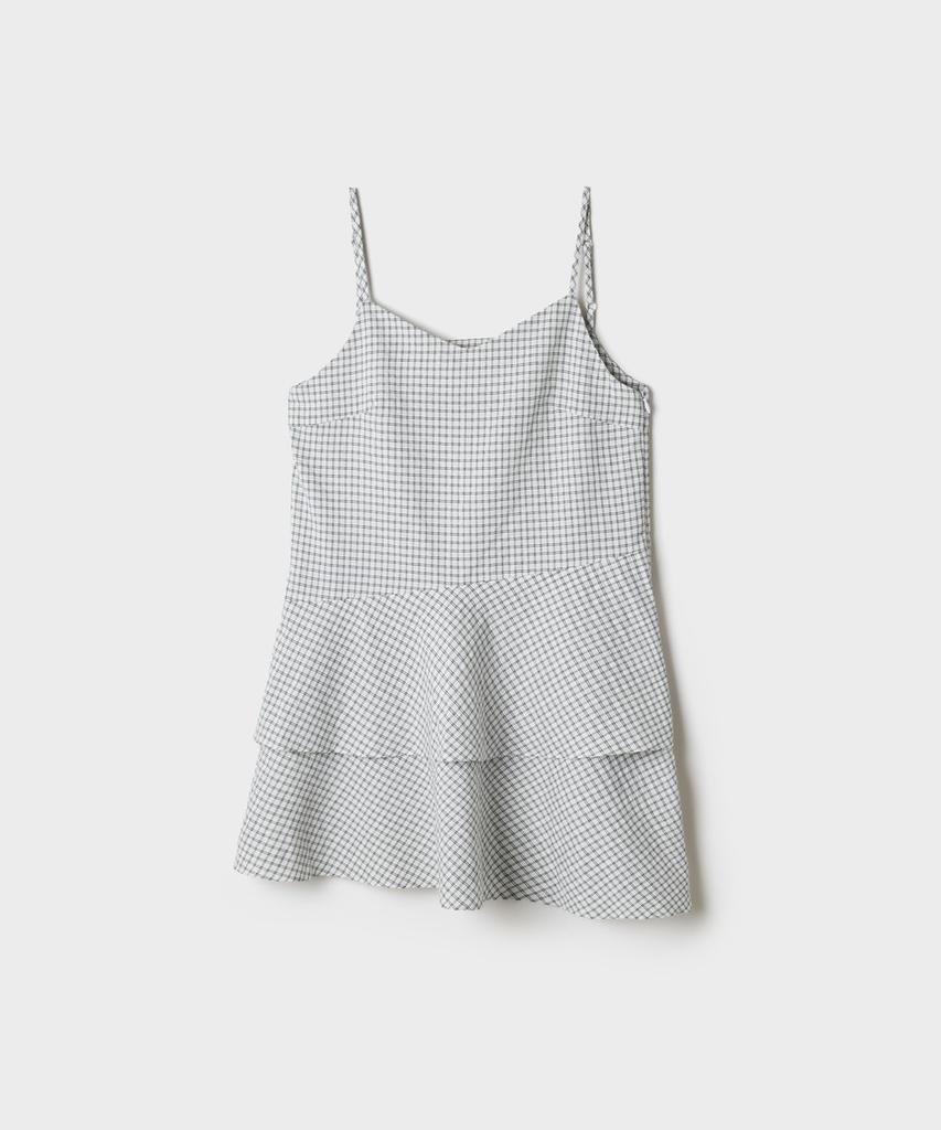 Seupao Check Frill Strap Sleeveless Blouse_Spbng37W04