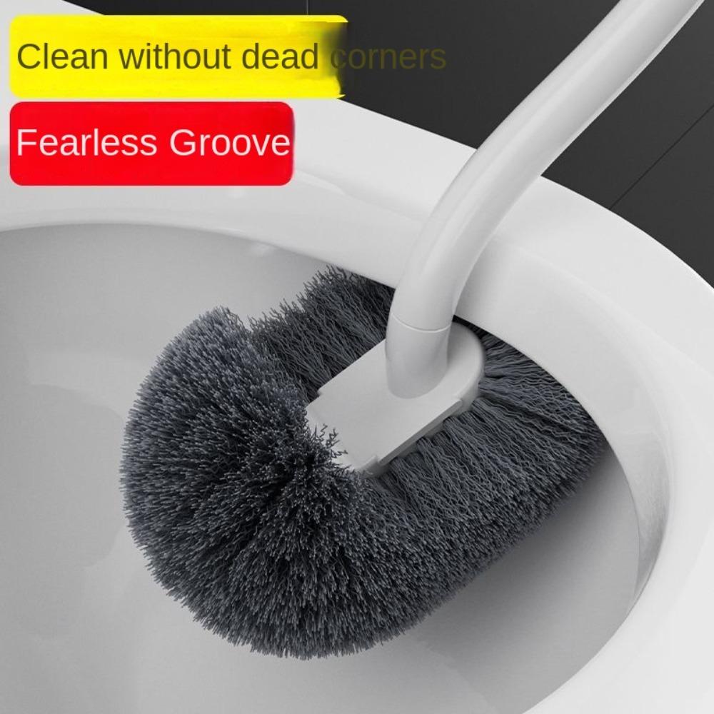 Wall-mounted S-type Corner Gap Brush Soft Hair Toilet Brush  Cleaning Tools Accessories