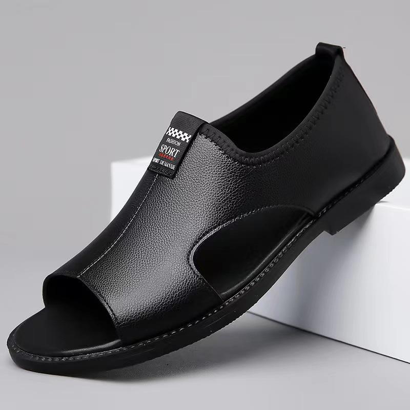 Fashion Leather Casual Shoes For Men High Quality Classic Men Sandals Summer Outdoor Walking Men Sneakers Breathable Men Sandals
