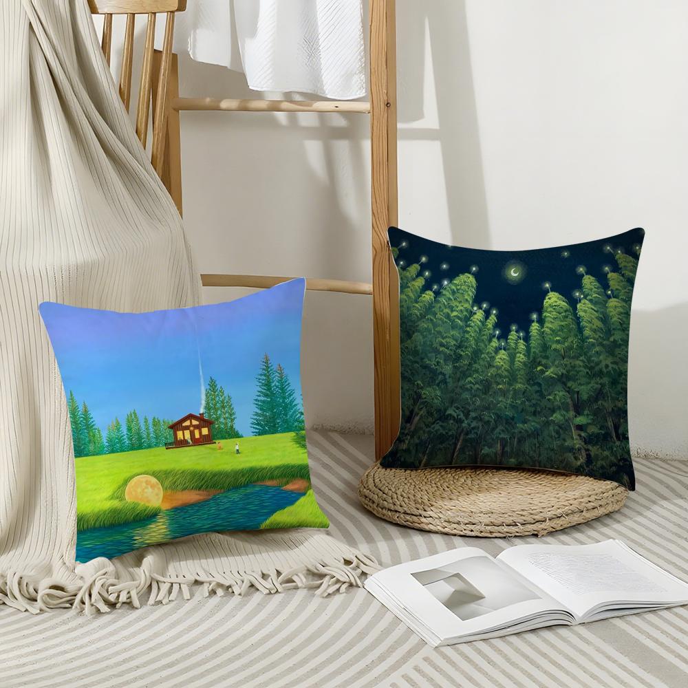Hot M-Mulgil K-Kim Cushion Cover Breathable Linen Pillow Cover Skin-Friendly Home Decor Pillowcase With Hidden Zipper