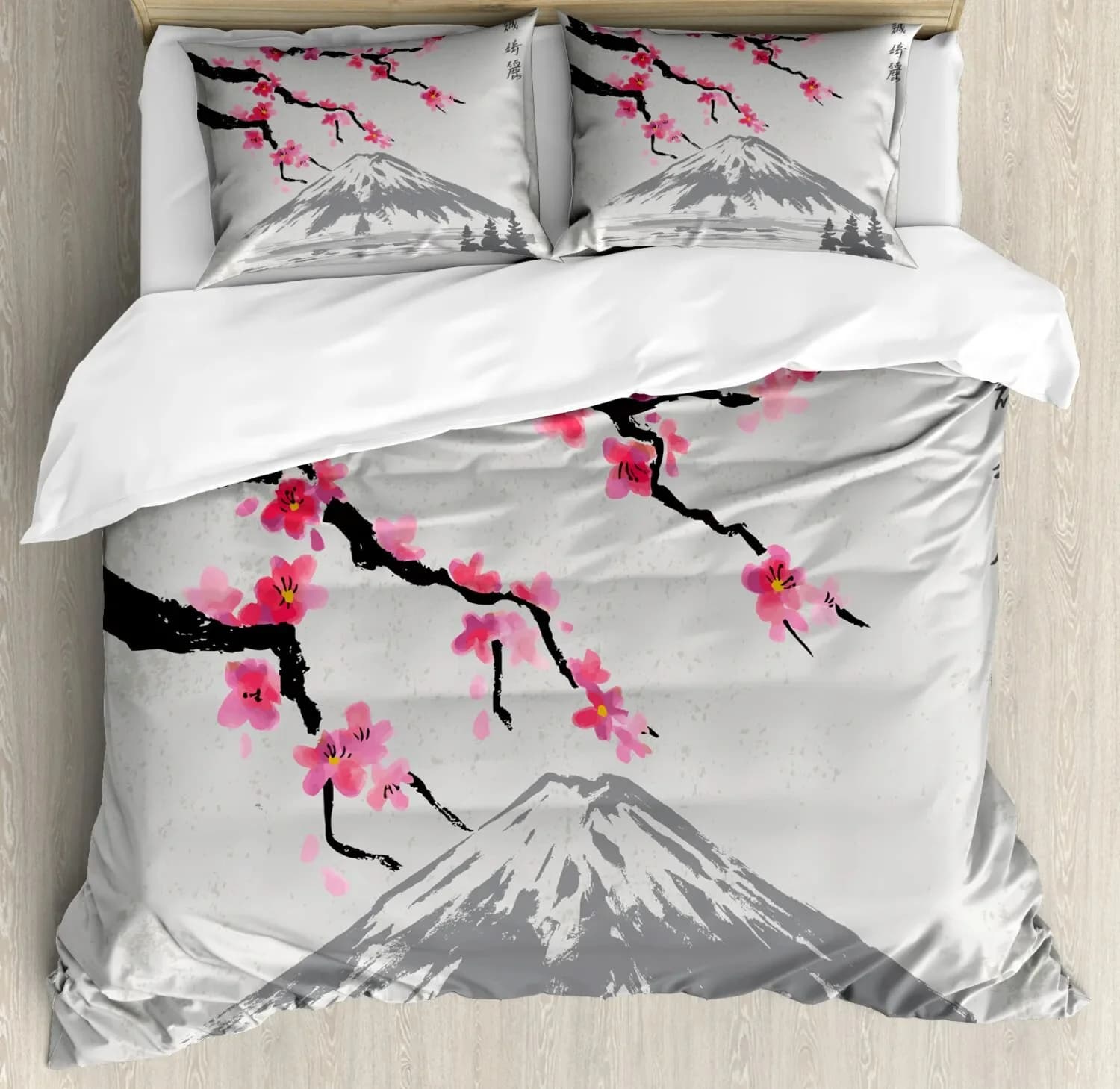 Monika Chen Unisex Beautiful Cherry Blossom Pattern Duvet Cover Suitable For Children Kids.the Cherry Blossom Duvet Cover Is Warm And Comfortable.