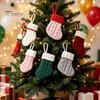 Xmas Tree Hanging Decorations Christmas Tableware Holder, Knitted Stockings Spoon Knife Fork Decorative Pendants for Trees Bag Fireplace, Tree,