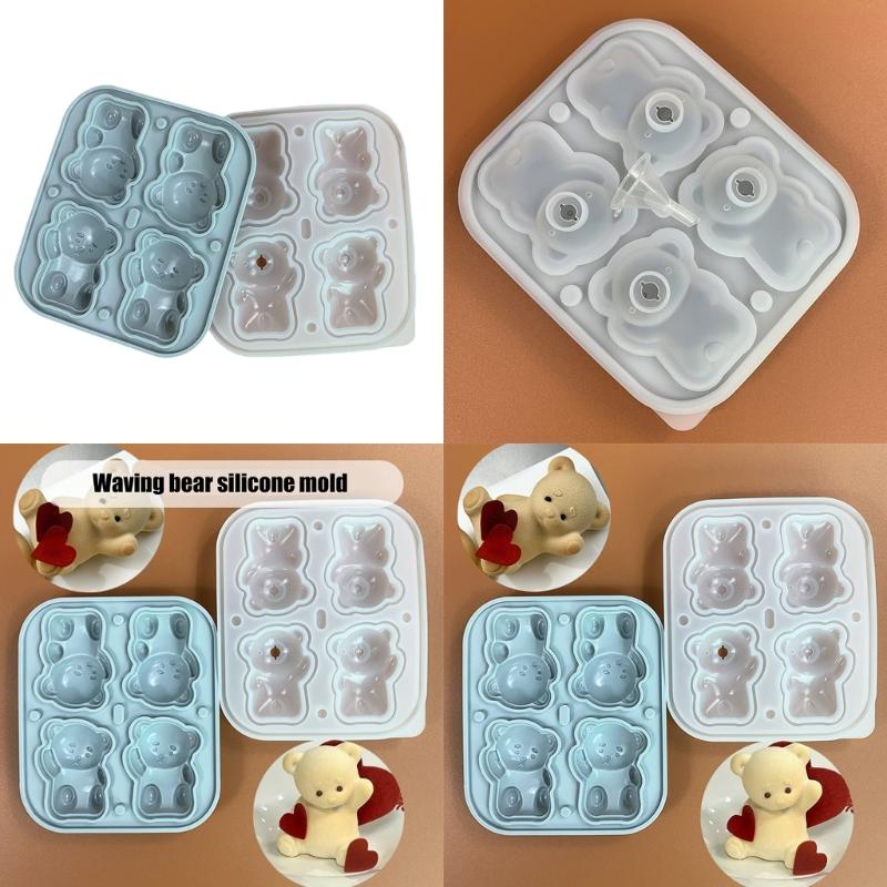 Silicone Bear Mold for Valentines Day Cake Chocolate Mousse Candy Baking Mould High Temperatures Resistant Dessert Molds