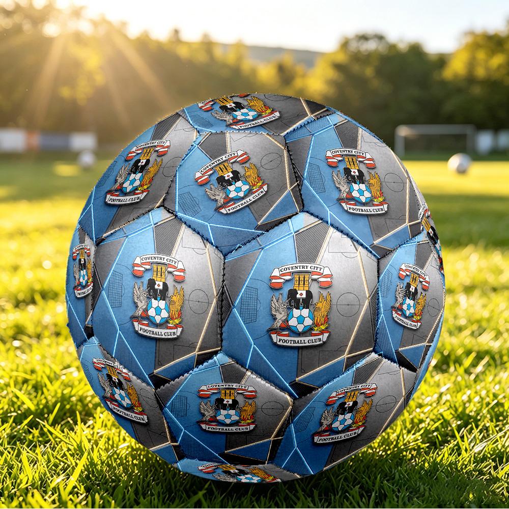 Coventry City FootballPrinted Size 5 Soccer Btball, Anti Slip Adult Match Football Souvenir for Football Fans