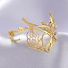 Teamer Customized Name Birth Flower Rings For Women Personalized Letter Open Ring Stainless Steel Rose Couple Rings Jewelry Gift