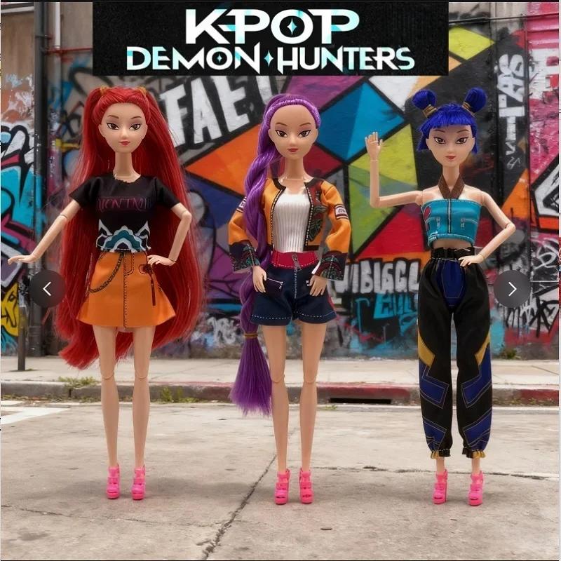 Kpop Demon Hunters Action Figure Toy% Rumi Mira Zoey Beautiful Princess Baby Girl Dolls% Plastic DIY Toy for Girl In Stock%%