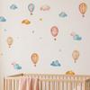 4 Sheets Hot Air Balloons Wall Stickers, Watercolor Hot Air Balloon Clouds Stars Peel And Stick Wall Decal for Nursery, Kids Room, Playroom