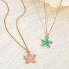 Süße Süße Mehrfarbige Seestern Stern Anhänger Halskette für Damen Bohemia Charm Mode Sommer Strand Halsband Schmuck Zubehör Geschenk